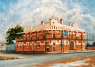 Farmers Home Hotel, Matong, oil paint